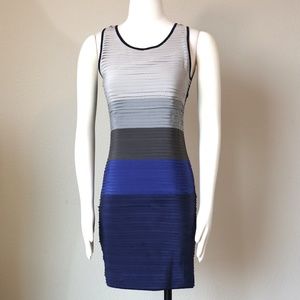 rag & bone color blocked dress in strips of silk